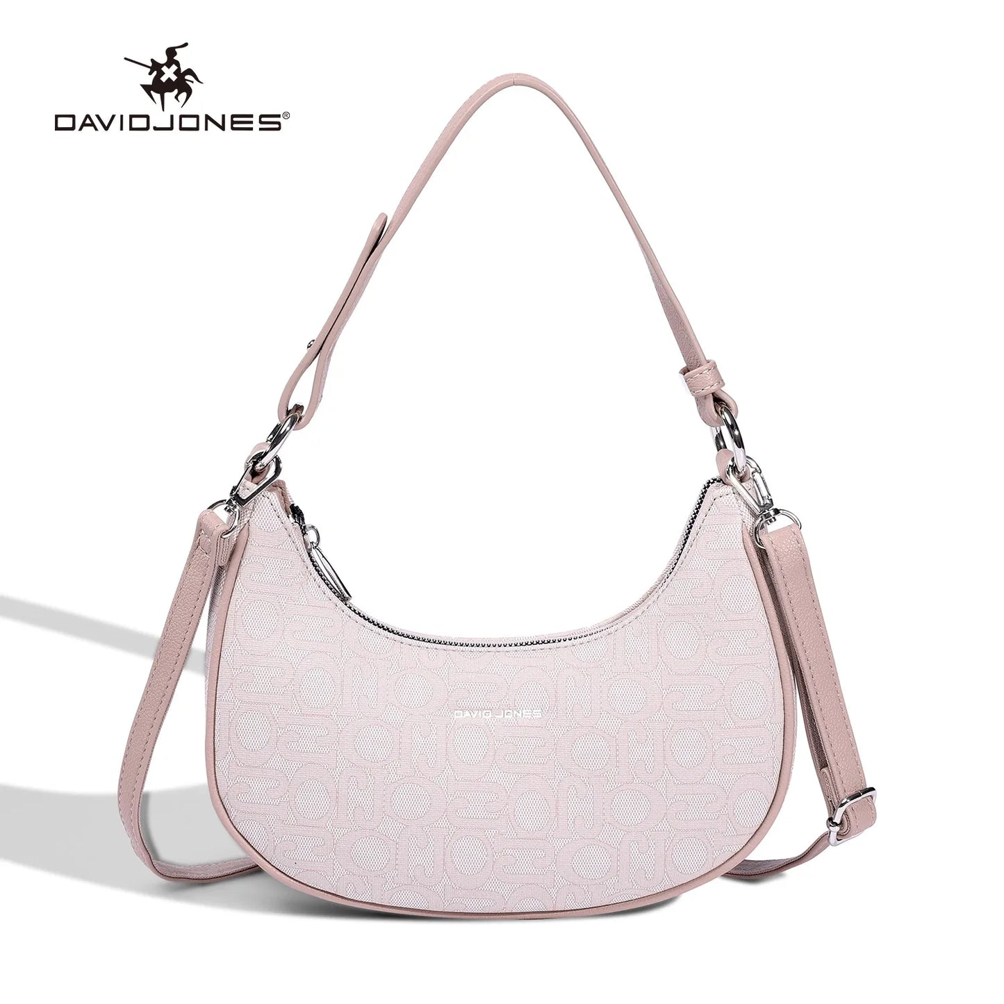 David Jones Multifunctional Women's Leather Underarm Bag Autumn Summer Trendy Crescent Bag Fashion Luxury Vintage Shoulder Bag
