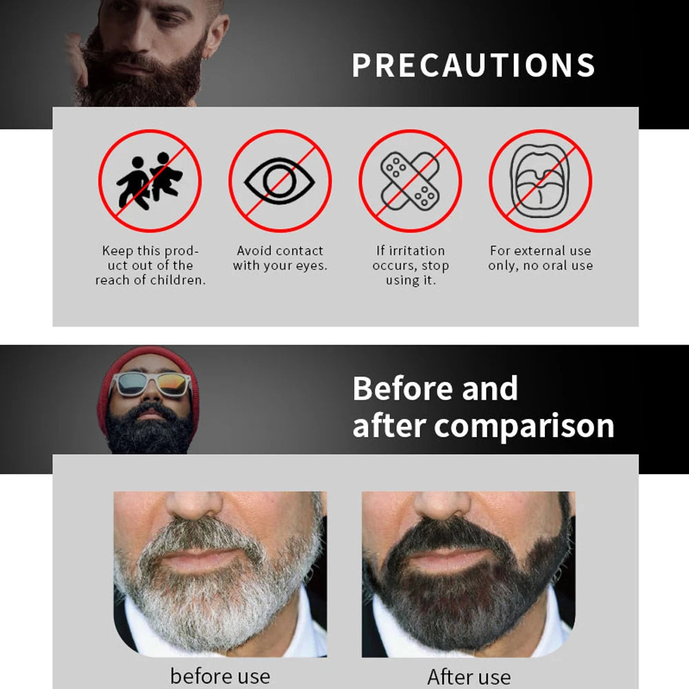 Efficient Hair Dye Blackening Beard Shampoo Paint Men Beard Coloring Dye Natural Temporary Blackening Moustache Shampoo 10pcs