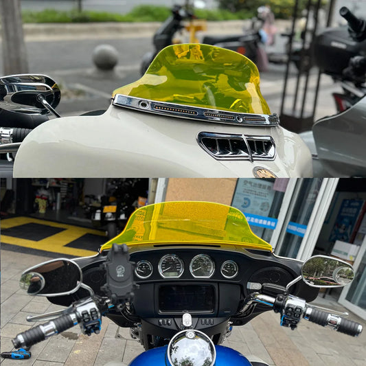 7" Colored PC Windshield Windscreen&Side Wings Air Deflector for Harley Street Glide&Ultra Limited 2014-2023 Motorcycle Parts
