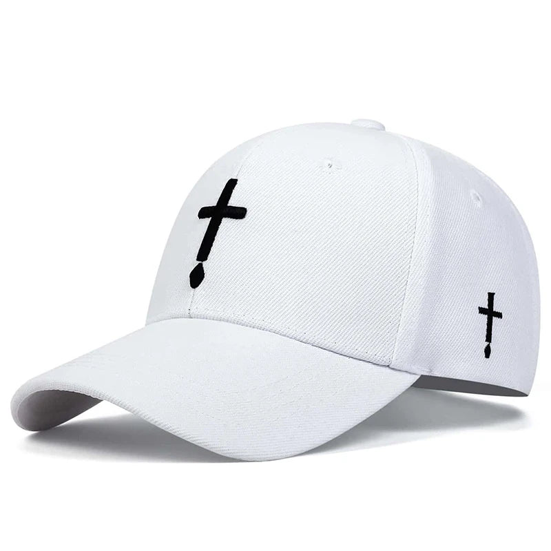 Unisex Simple Cross Water Drop Embroidery Baseball Caps Spring and Autumn Outdoor Adjustable Casual Hat Sunscreen Hat