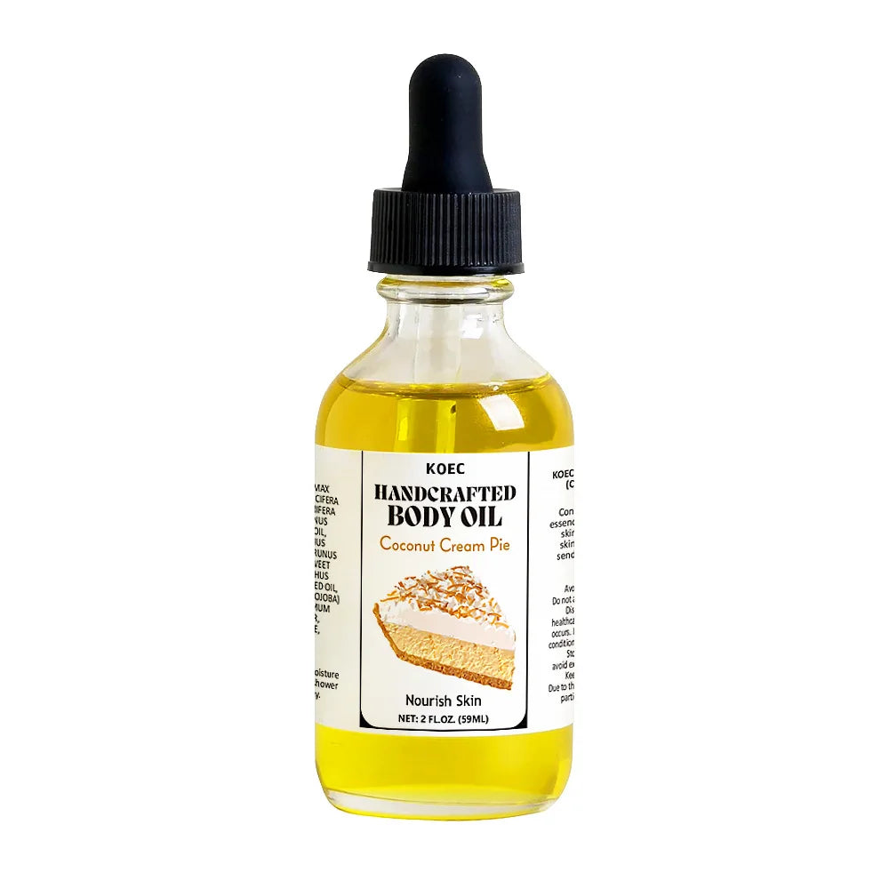 Coconut Cream Pie Body Oil Sooth Dry Skin Lighten Fine Lines Face Massage Oil Nourishe Hair Removes Frizz Hair Care Oil Firming