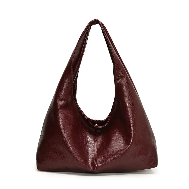 Large Capacity PU Leather Hobo Underarm Bags Autumn Winter Shoulder Bag for Women 2025 New Trend Y2K Handbags and Purses Tote