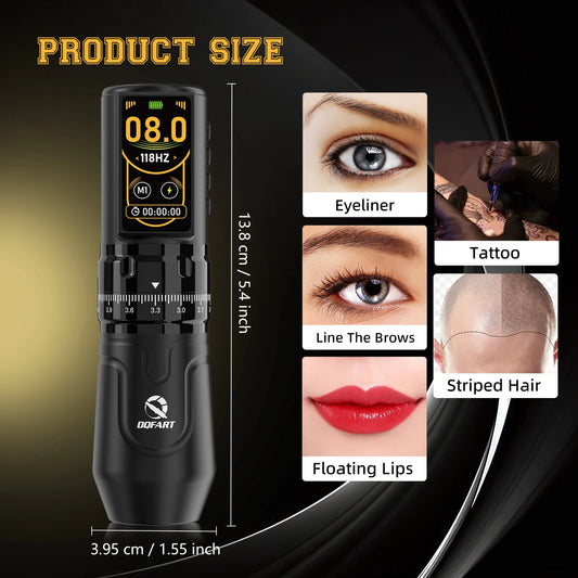 DQFART Wireless Tattoo Machine Tattoo Kit 2400mAh Tattoo Pen for Pro Body Artist Tattoo Supplies Tattoo Accessories