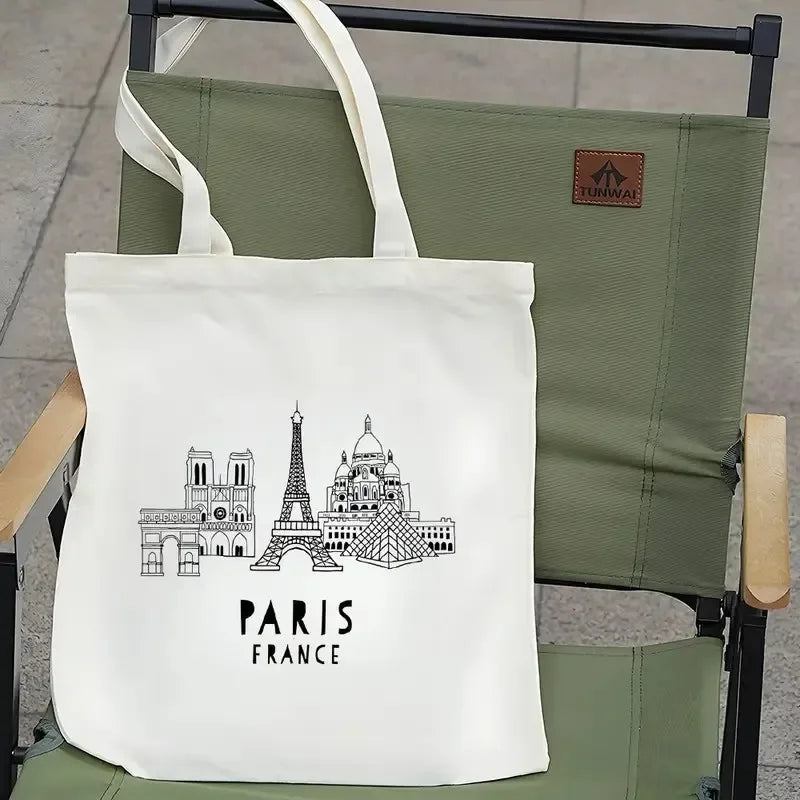 Paris Travel Tote Bag for Women Shoulder Bag with Eiffel Tower Bag Travel Bag Parisian Themed Design Sturdy Construction
