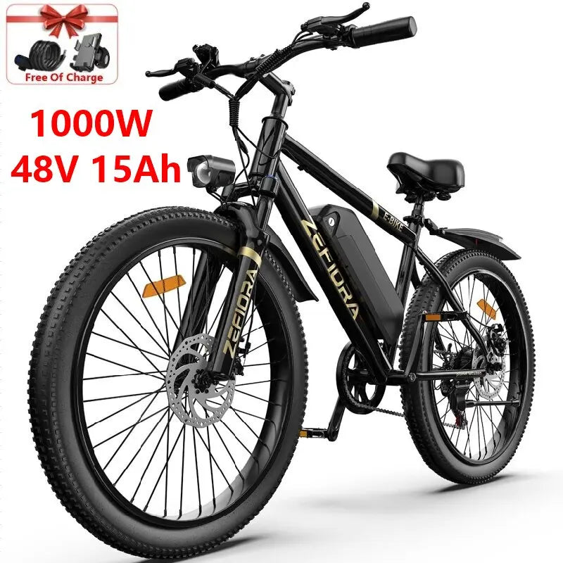 Zefiora M10 26 29er Mountain Bikes,48v Aluminum Alloy 1000w Motor Ebike, Adjustable Brake Seat,for Cycling Electric Bicycle