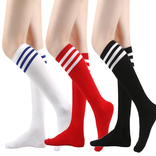 Middle Tube Sock Women Striped Knee High Ladies Japanese Harajuku College Style Cotton Summer Calf Sock Black White Female Gift