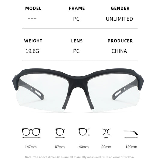 UV400 Safety Goggles Photochromic Cycling Glasses Men Women Outdoor Sport Eyeglasses Bike Sunglasses Bicycle Eyewear