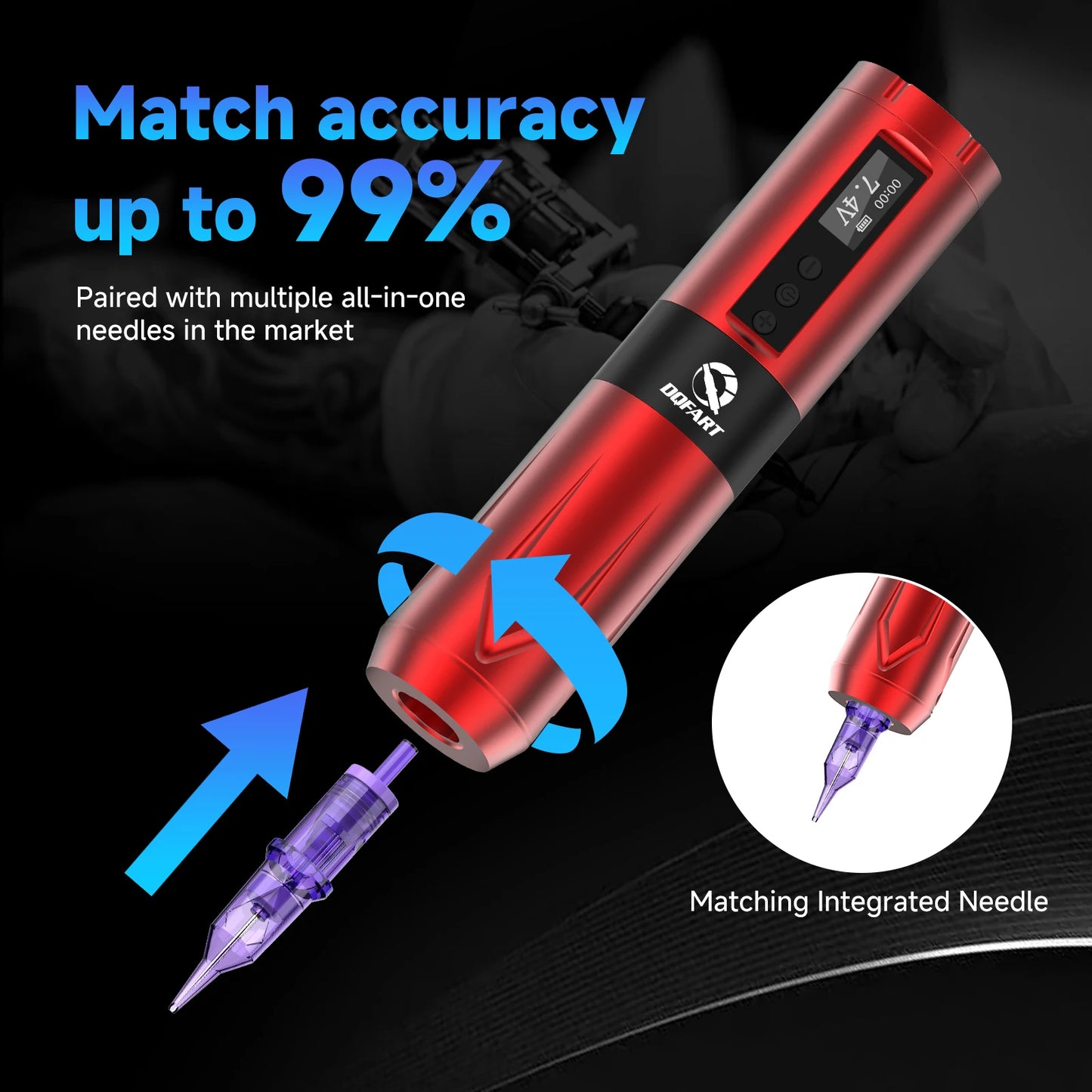 DQFART Wireless Tattoo Pen For Permanent Makeup Tattoo Machine for Professional Tattoo Artists Tattoo Accessories