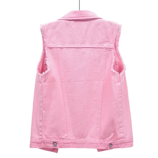 Coats Fashion Clothes Casual Vintage Elegant Sleeveless Denim Vest for Women Jacket Spring Streetwear Women Clothing Autumn