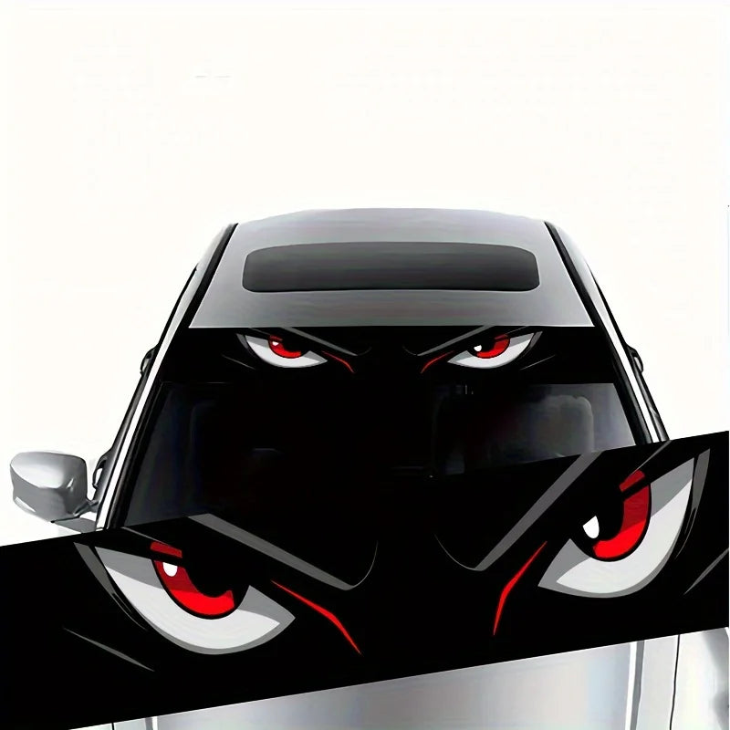 Angry Eyes Car Decals, Stylish Cartoon Car Window Stickers, Unique Auto Exterior Decor for Personality Car Styling, Trendy Car