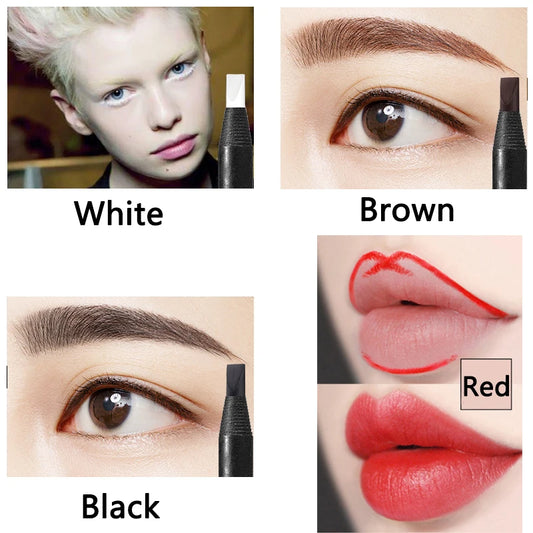 Eyebrow Pencil Waterproof Professional Microblading Permanent Red White Eyebrow Pen Tattoo Art Makeup Eye Pen Enhancers Cosmetic