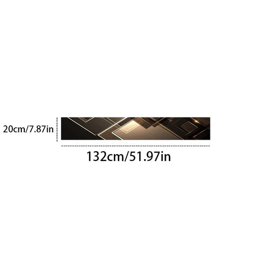 1 Black Gold Geometric Light Sensitive Decorative Painting Car Front Windshield Sticker - Waterproof and Scratch Resistant Vinyl