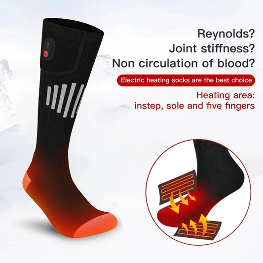 65℃ Heated Socks Winter Warm Heating Socks With Battery Case Snowmobile Electric Heated Skiing Sock Controllable Buttons outdoor
