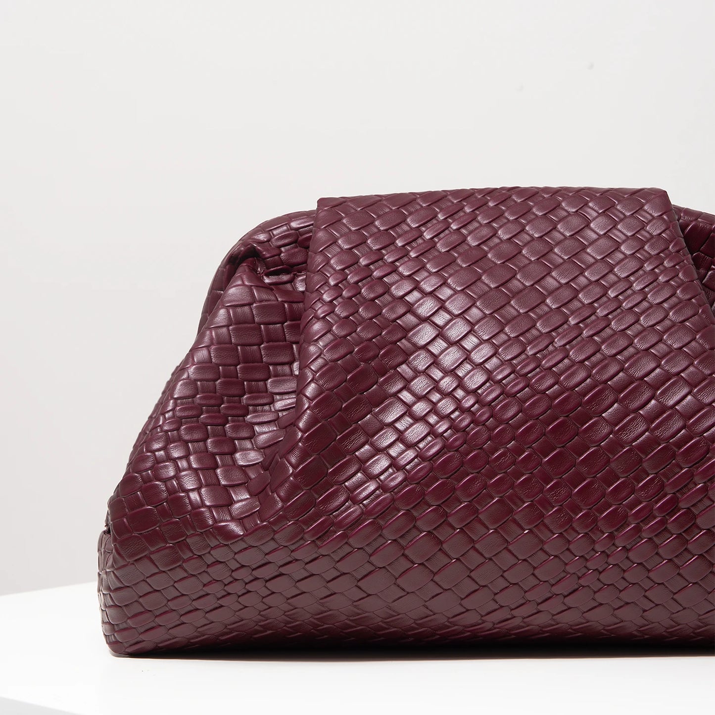 Vintage Artificial Leather Woven Pattern Clutch Bag,Burgundy Bag,Prom Dresses for Women,Large Capacity Women Purse