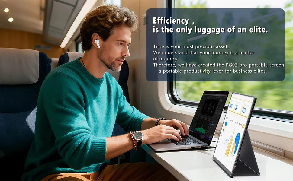KTHIN PG03 PRO 16 inch 2.5K Portable Display 2560*1600 HDMI 120Hz Type-C 144Hz Travel Gaming Screen for Laptop Switch Computer