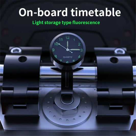 Universal Waterproof Chrome Motorcycle Bike Handlebar Mount Night Vision Buckle Mount Quartz Watch For Motobike Bicycle