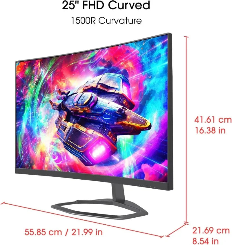 Curved 24.5-inch Gaming Monitor up to 240Hz 1080p R1500 1ms DisplayPort x2 Blue Light Shift Build-in Speakers, M