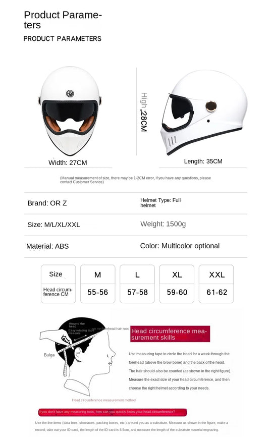 Dot-approved, motorcycle full-cover vintage helmet, Cafe cruiser helmet, PC lenses, suede lining