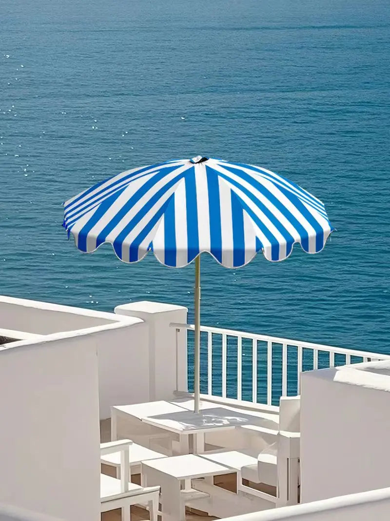 Portable Adjustable Height UPF50+ UV Protection Sunshade Umbrella for Courtyard Garden Patio Beach Scenes (Base Not Included)