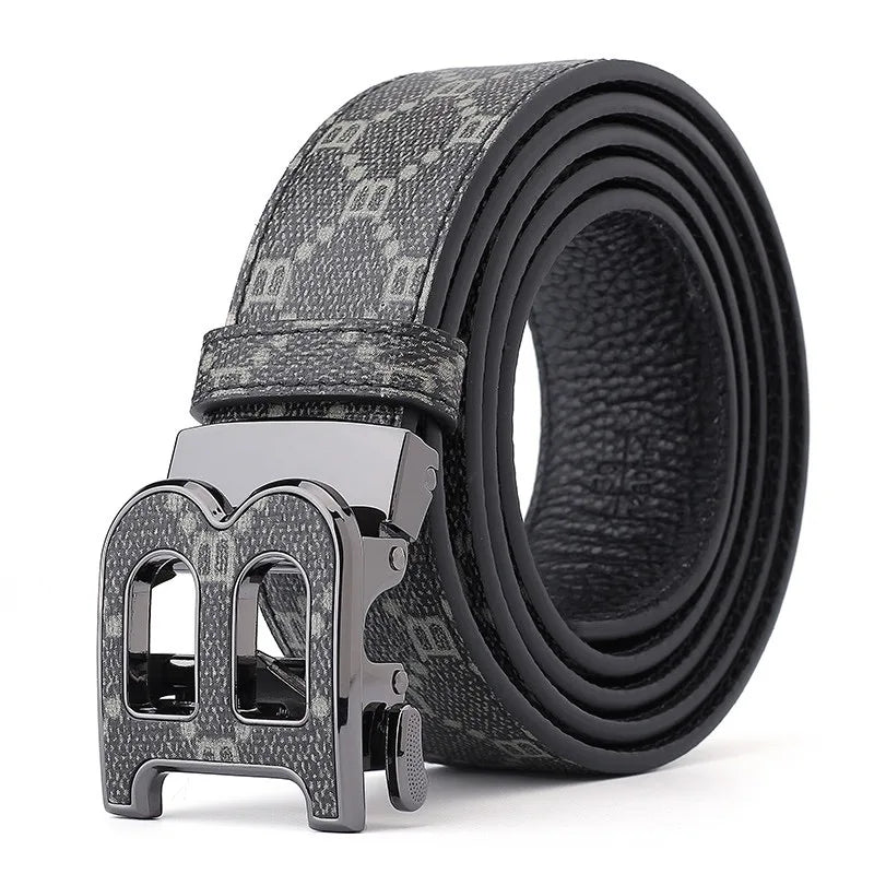 High Quality 3.4cm Leather Business Men Belt Luxury Brand Designer famous work Belts for men Jeans Strap Male Buckle belt