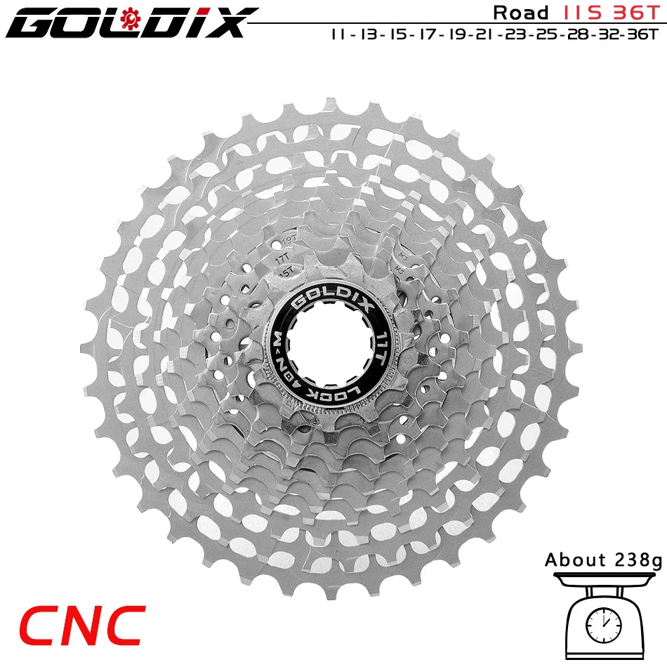 GOLDIX Ultralight CNC Road Bike Cassette 11/12 Speed k7 11S 12S 28T/32T/34T/36T Cassette Sprocket for SHIMANO HG