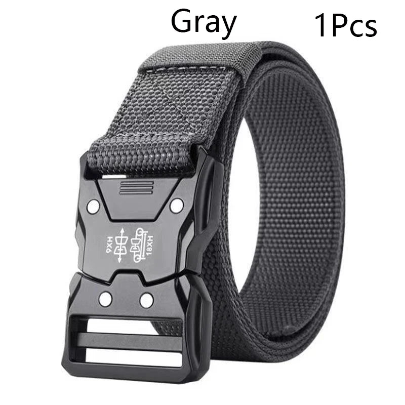 Genuine Tactical Belt Black Quick Release Outdoor Men's Belt Buckle Quick Release Elastic Belt Sport Nylon Braided Belts for Men