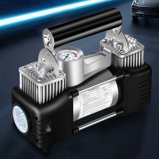 12V Portable Dual Cylinder Air Pump Heavy Duty Car Truck Air Compressor 150PSI Car Digital Tyre Inflator Tyre Inflatable Pump