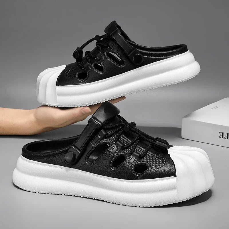 Fashion Men Sandals Summer Half Slippers Outdoor Women Beach Shoes Couple Walking Sneakers Comfortable Breathable Casual Shoes