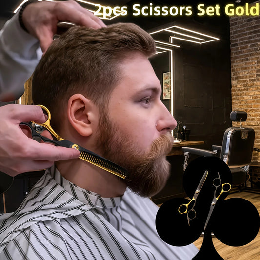 2pcs hair scissors set, special flat-tooth magic scissors for home use to trim bangs by oneself