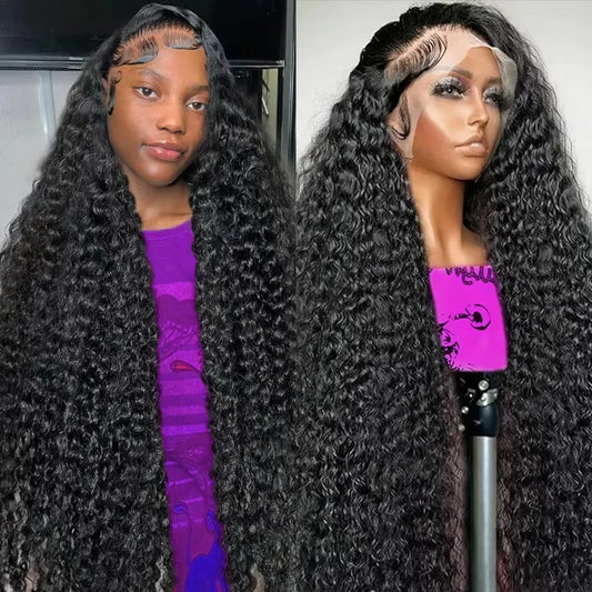 200% Density 13x6 13x4 Deep Wave Hd Lace Frontal Wigs Human Hair 30 40 Inch Wet And Wavy Loose Water Wave Lace Front Wig 360 Curly Lace Frontal Human Hair Lace Wigs For Women Human Hair 100% Human Hair