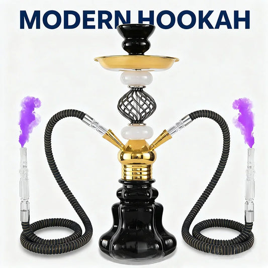 Arabian Hookah Set Glass Base Ceramics Bowl Shisha Pipe Kit Hookah Nargile Sheesha Narguile Chicha Water Pipe Hookah Shisha Set