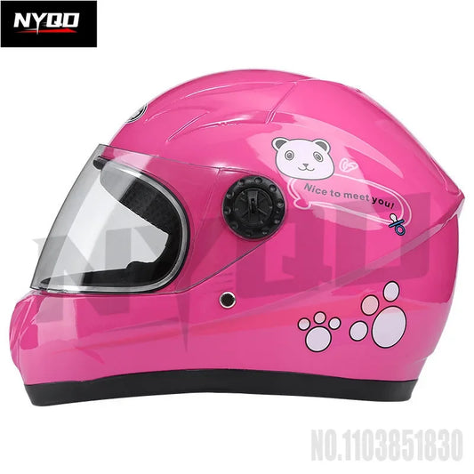 Children's helmets, child safety helmets electric vehicle helmets autumn winter boy and girls warm cartoon helmets casco moto
