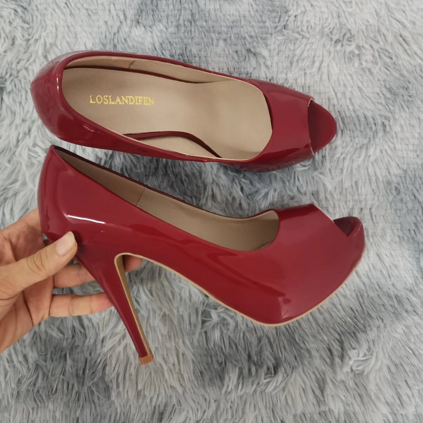 Women Platform High Heels Pumps Fashion Sexy Open Toe 12cm Patent Leather Stilettos Gladiator Party Wedding Jazz Dance Shoes
