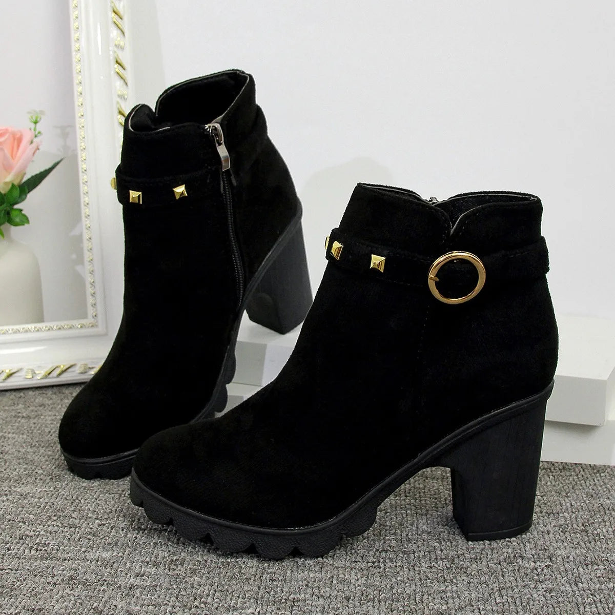 2024 New Spring Winter Women Boots High Quality Lace-up European Ladies Shoes for Women High Heels Women Boots Fast Delivery