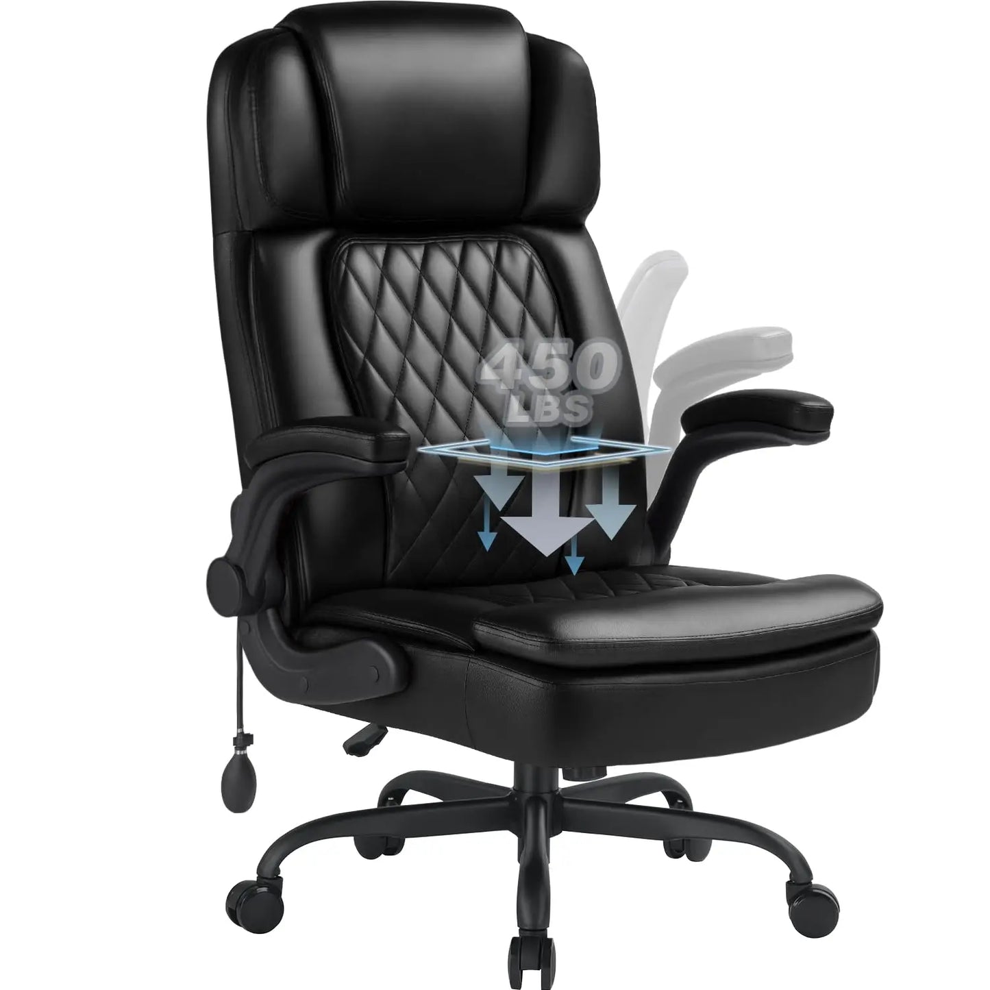 400lbs Executive Office Chair with Foot Rest for Heavy People, Ergonomic Big and Tall Desk Chair with Adjustable, Customized