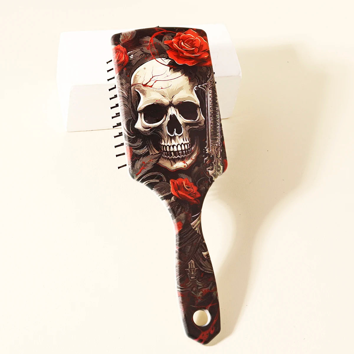 1piece skeleton and flower patterned air cushion comb - massage exfoliating comb, ABS plastic handle,Special for real hair wigs