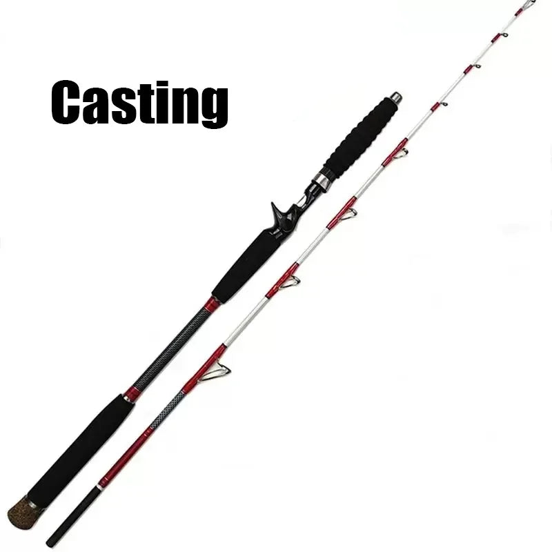 1.6M Saltwater Offshore 100-300g Casting/Spinning Carbon Fiber Boat Fishing Rod Portable Travel Fishing Rod EVA Handle Surf Rod