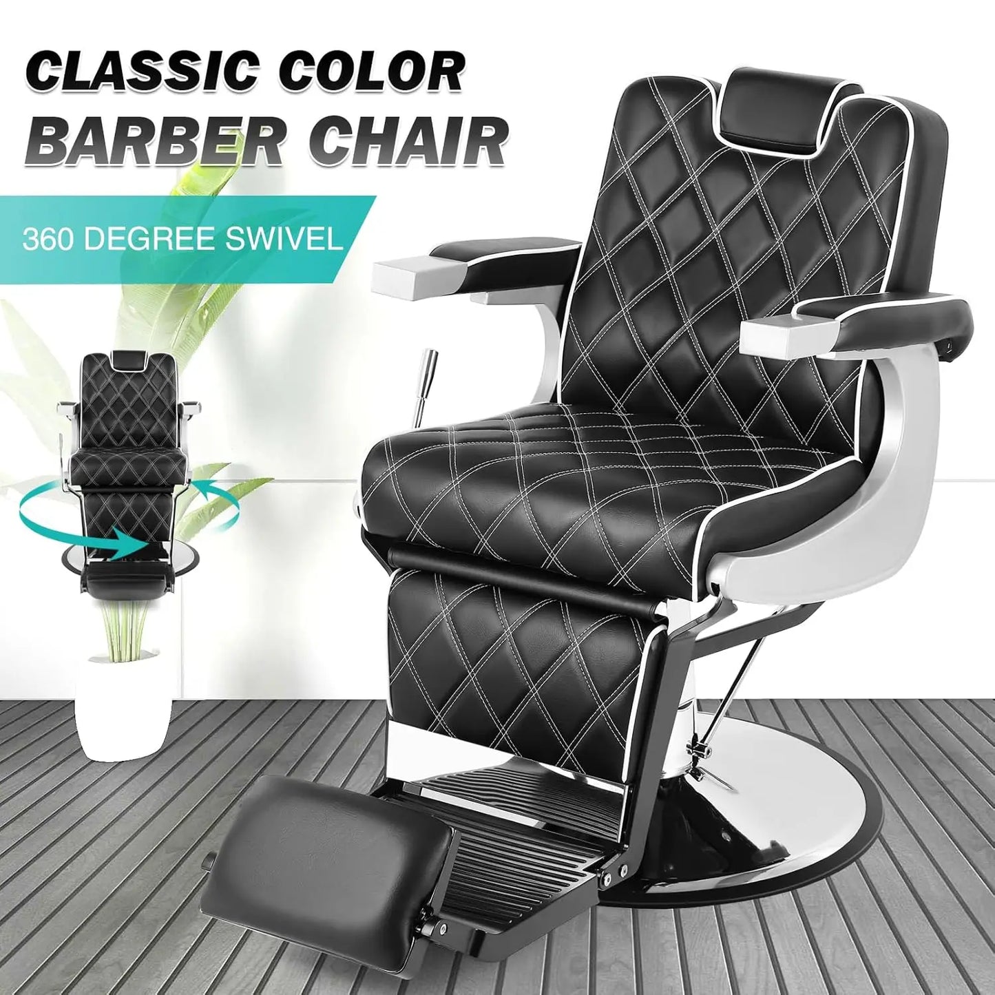 All Purpose Barber Wide Backrest Reclining Salon for Hair Stylist Tattoo Makeup Chair for Salon, Customized
