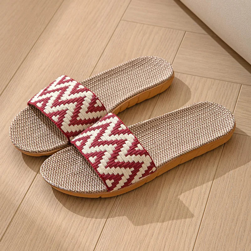 Hemp Casual Women's Slippers Home Flats Spring Summer Luxury Designer Woman Shoes Fashion Indoor Slides Ladies Soft sole Elegant
