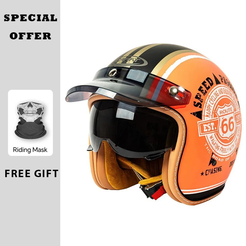 Men Women Open Face Motorcycle Helmets DOT Approved Jet Helmet Capacete De Moto ABS Material Moto Equipments ECE Certified