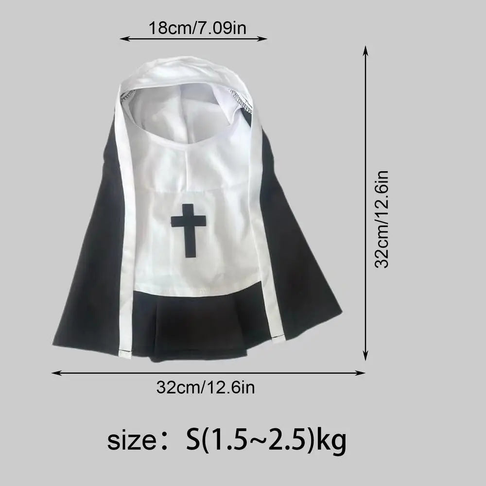Pet Costumes For Cats Halloween Dog Costume Funny Cosplay Nun Costume Sister Habit Pet Cloth Dress Up Pet Costume For Small Cats