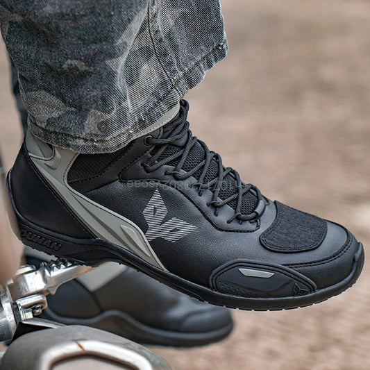 DUHAN Motorcycle Boots Male Boots for Men Motocross Waterproof Anti Slip Fall Prevention Mid Top Leather Cycling Riding Shoes