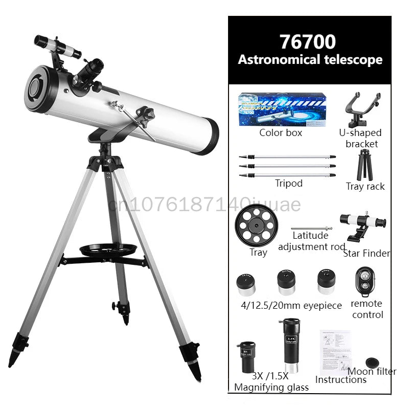 76700 Astronomical Telescope 875X Large Aperture High Definition Professional Telescope for Observing Stars, Moon, Earth and Sky