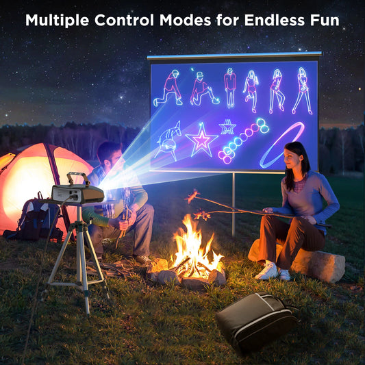 Fieryzeal 3D Animation Laser Projector DMX APP Control Animation DJ Laser Light RGB Stage Lighting for DJ Disco Club Party Light
