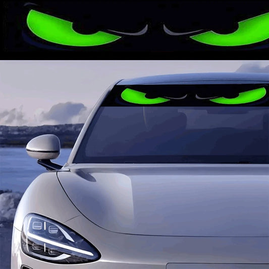 1Roll Green Angry Eyes Car Sticker Waterproof Cover Scratches Vinyl Decal for Vehicle Front Windshield Self-adhesive Easter Gift