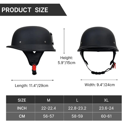 Factory Price Adult Motorcycle Helmet Vintage Motorcycle Cruiser Half Face German Helmet Motorcycle Helmet Trend Safety Cap