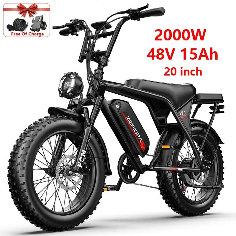 Cheap 14 20 inch Electric fat bike 1000w 2000w 30-50MPH 30-60Miles Adjustable front brake seat,For Cycling Electric Bicycle
