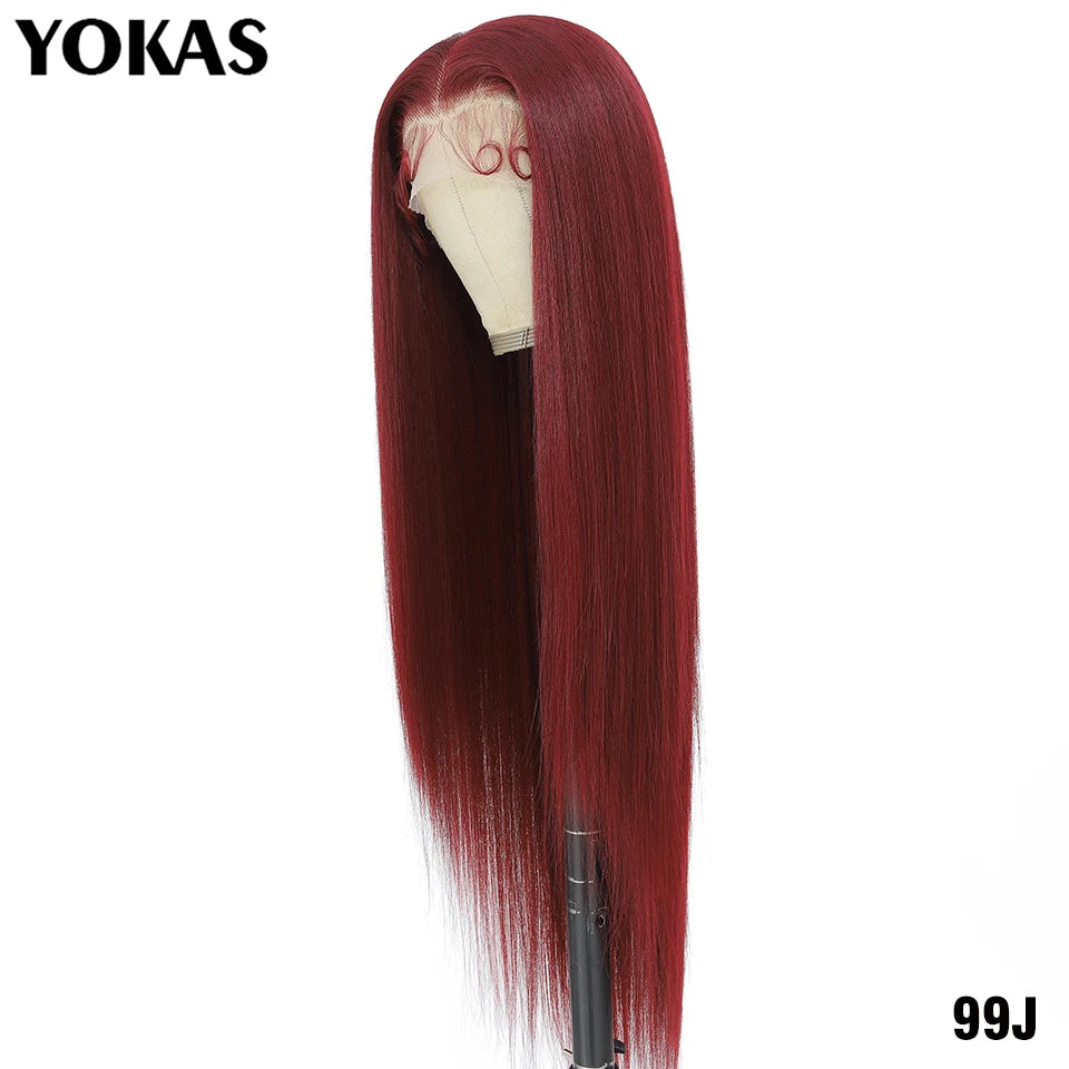 40 Inch Synthetic Lace Frontal Wigs For Women 13x6 Lace Front Wigs With High Temperature Fiber HD Lace Pink Blonde Straight Hair