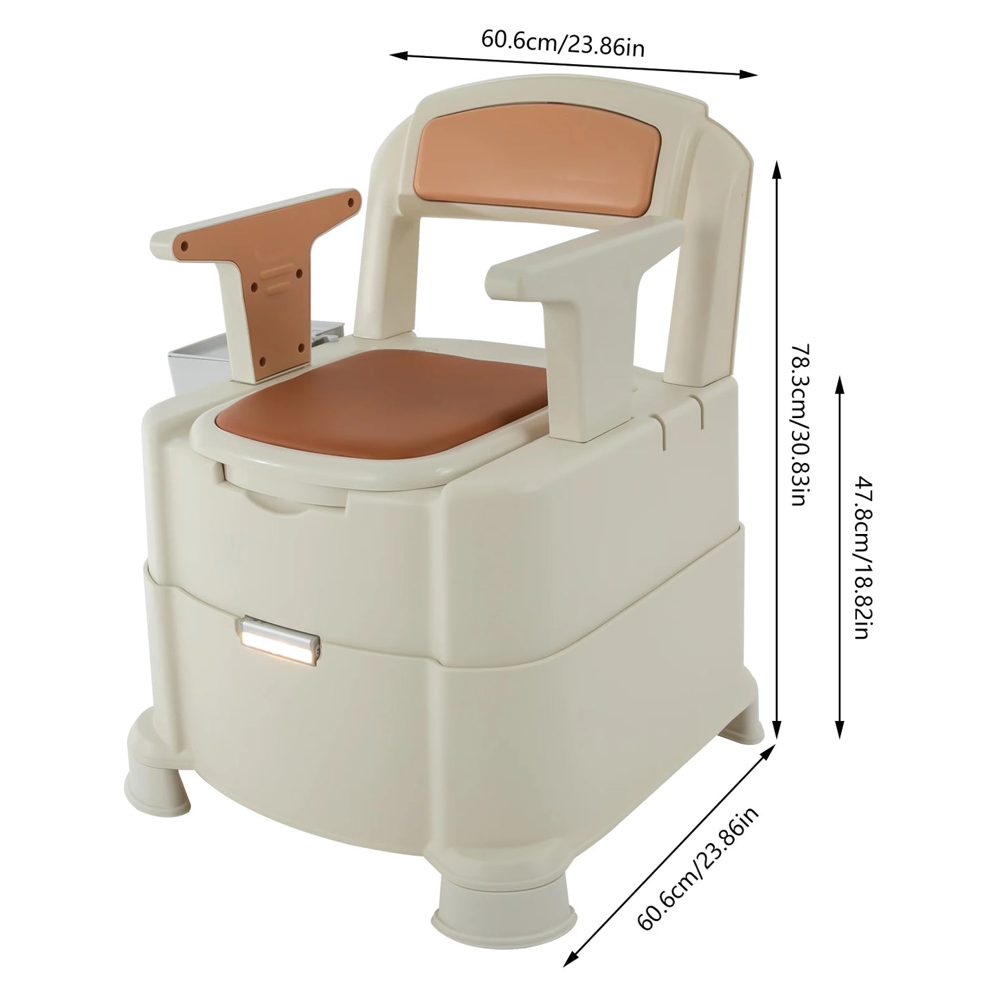 Toilet With Sensor Night Light,Bedside Commode Bedside Toilet With Maximum Load 200kg, Portable Toilet