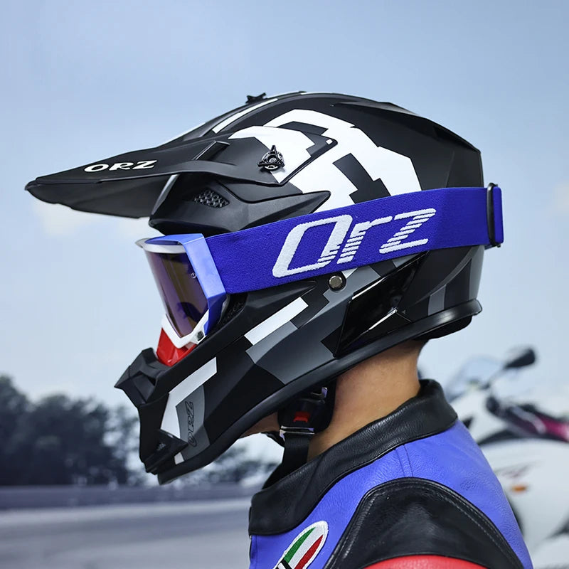 ORZF16-Off road motorcycle helmet, men's and women's rally helmet, mountain bike riding speed drops in all seasons